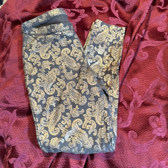 Hue M brown and copper leggings/ pants - Picture 3 of 4